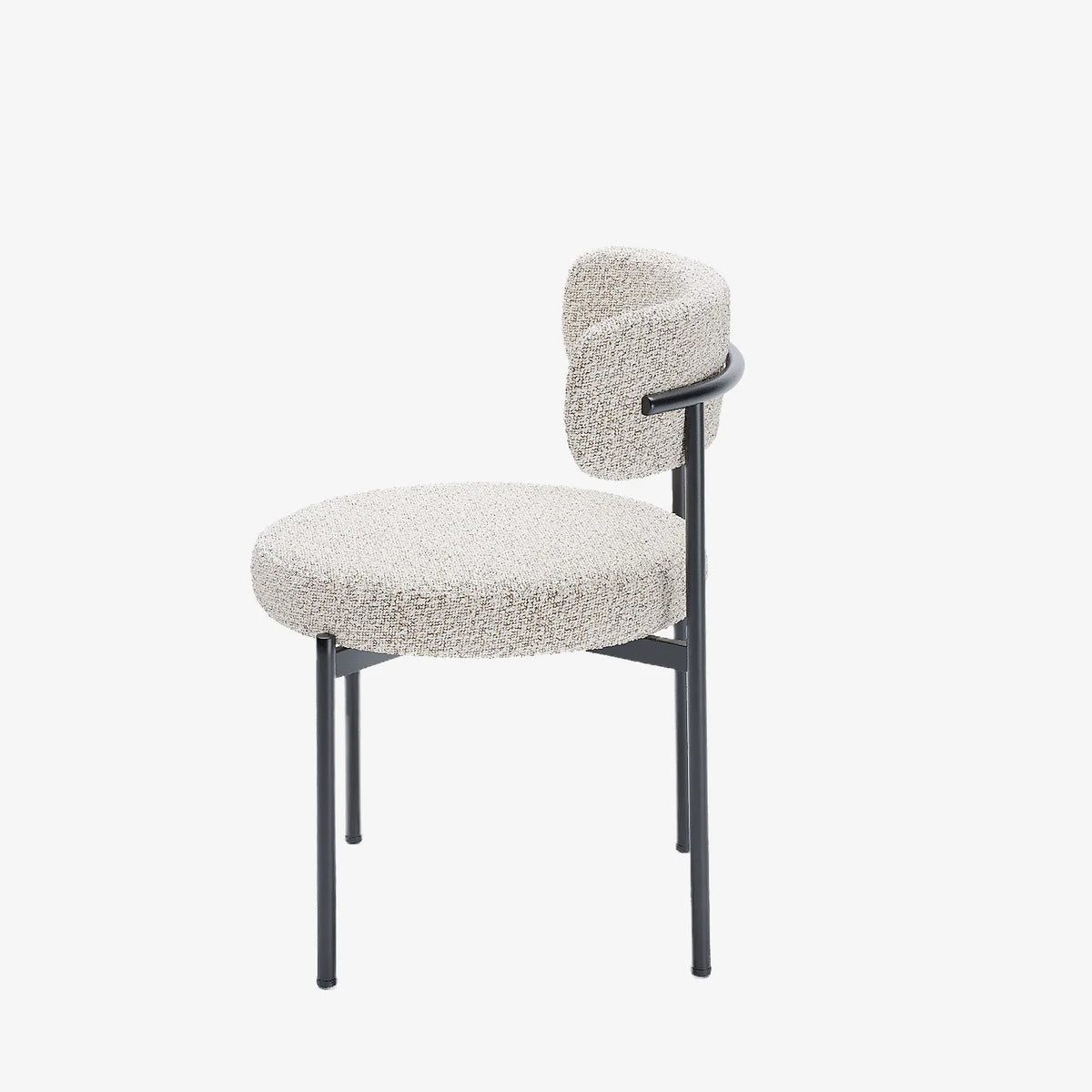 Lot de 2 chaises de table bouclette grise et blanche Scarlett