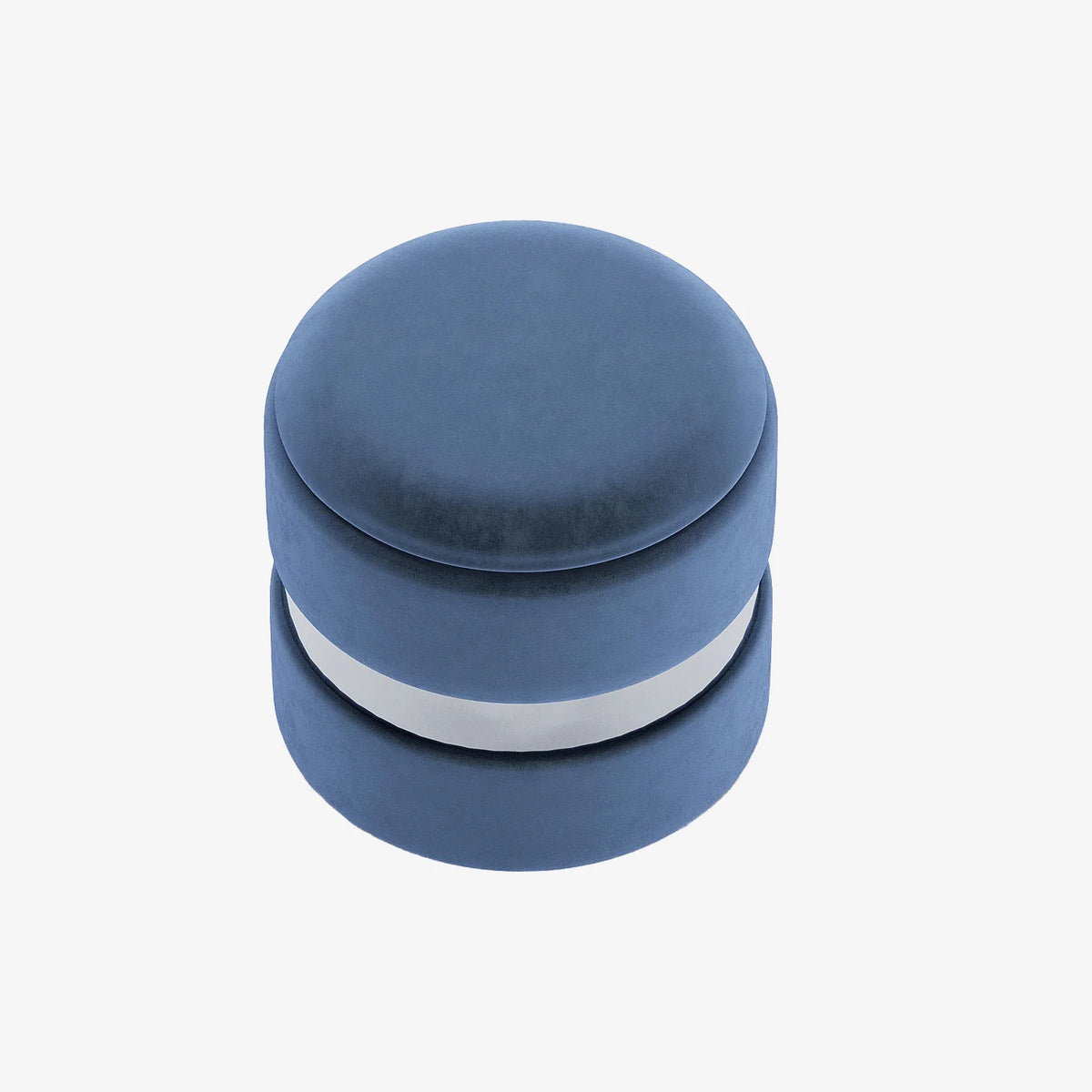 Pouf rond en velours & métal avec rangement