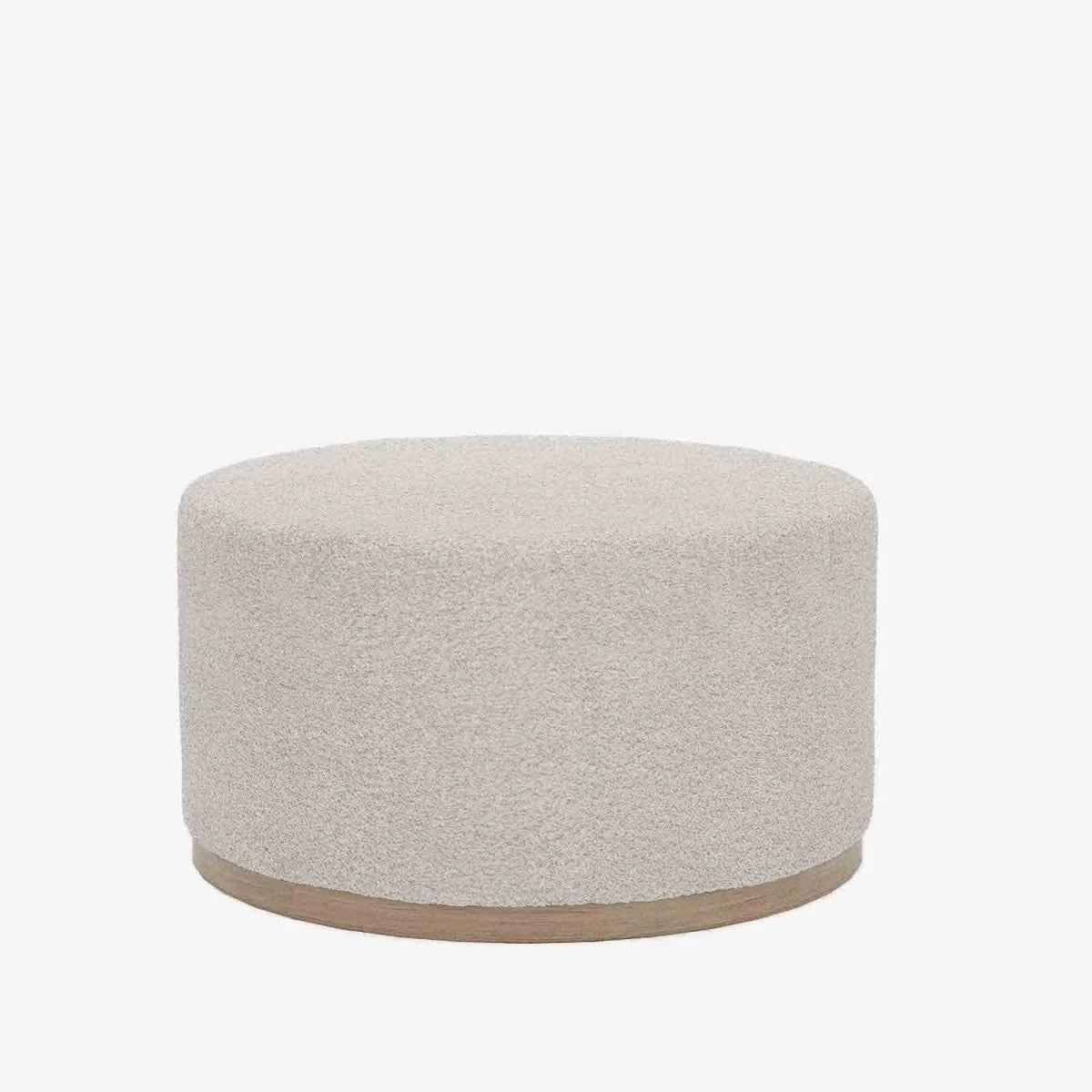 Grand pouf rond ottoman en bouclette