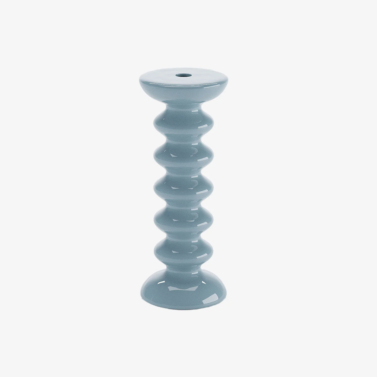 Bougeoir moderne design en c ramique bleue Sahara