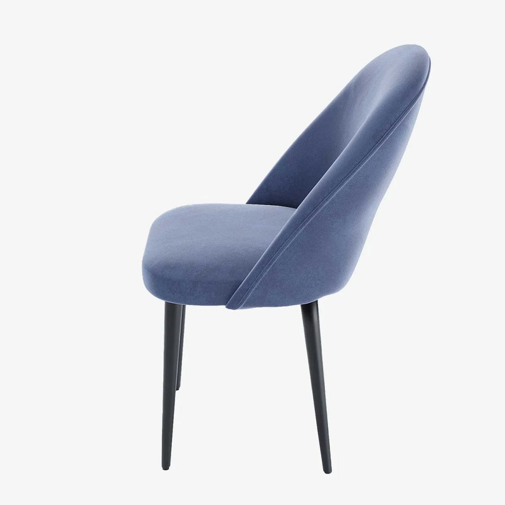 Lot de 2 chaises en velours bleu & m tal noir Nina