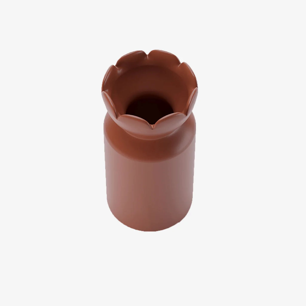 Grand vase col tulipe Rivoli, c ramique rouge