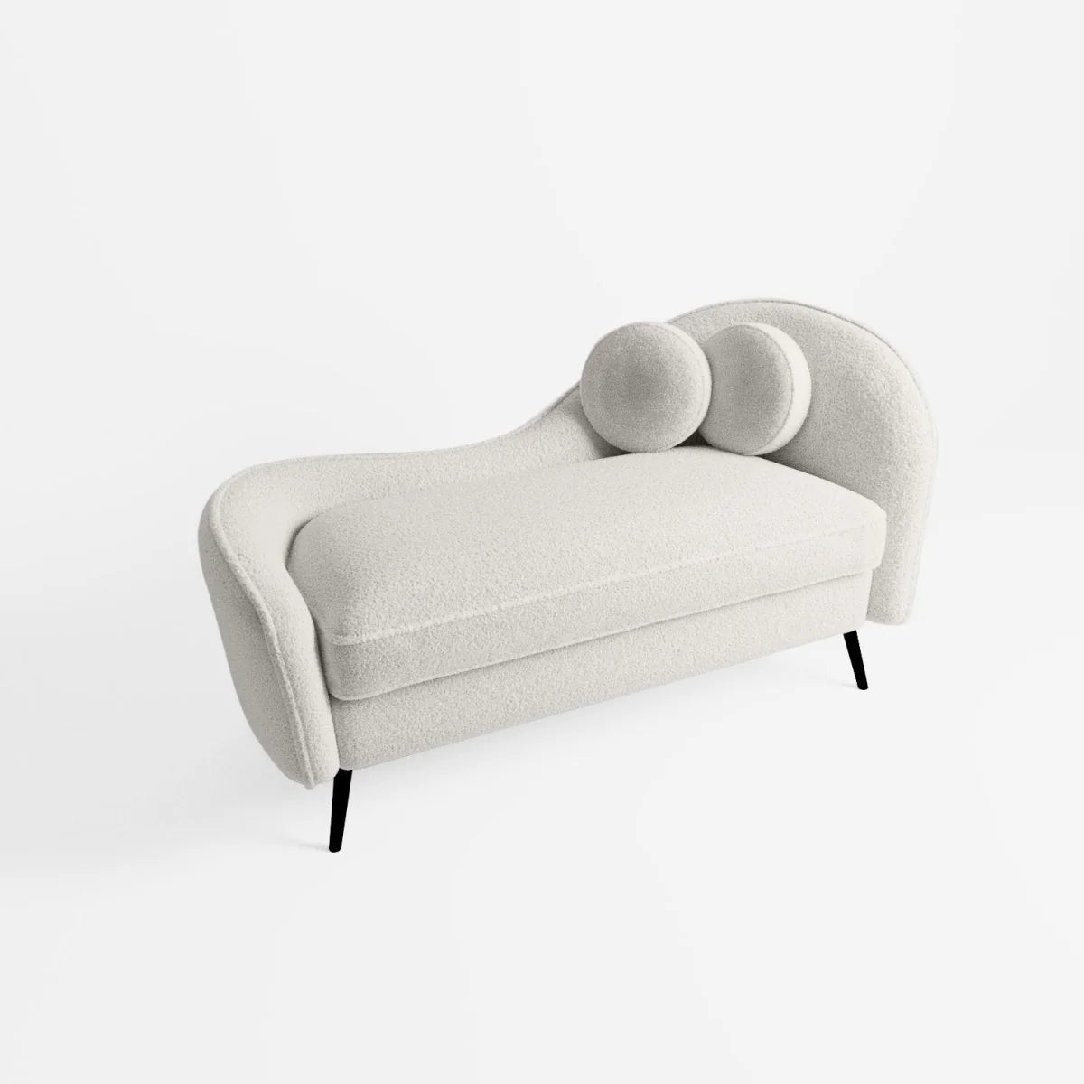 M ridienne effet laine boucl e blanc  cru, pieds m tal noir