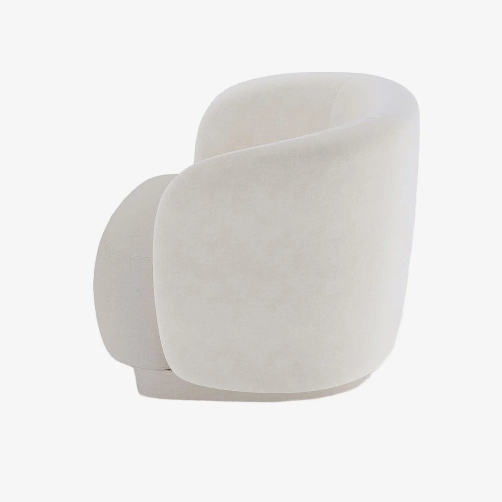 Fauteuil en tissu beige Victoria