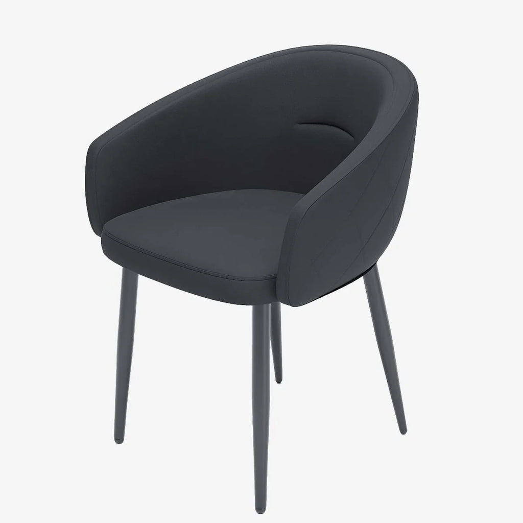 Paire de fauteuils de table design velours noir Eug nie