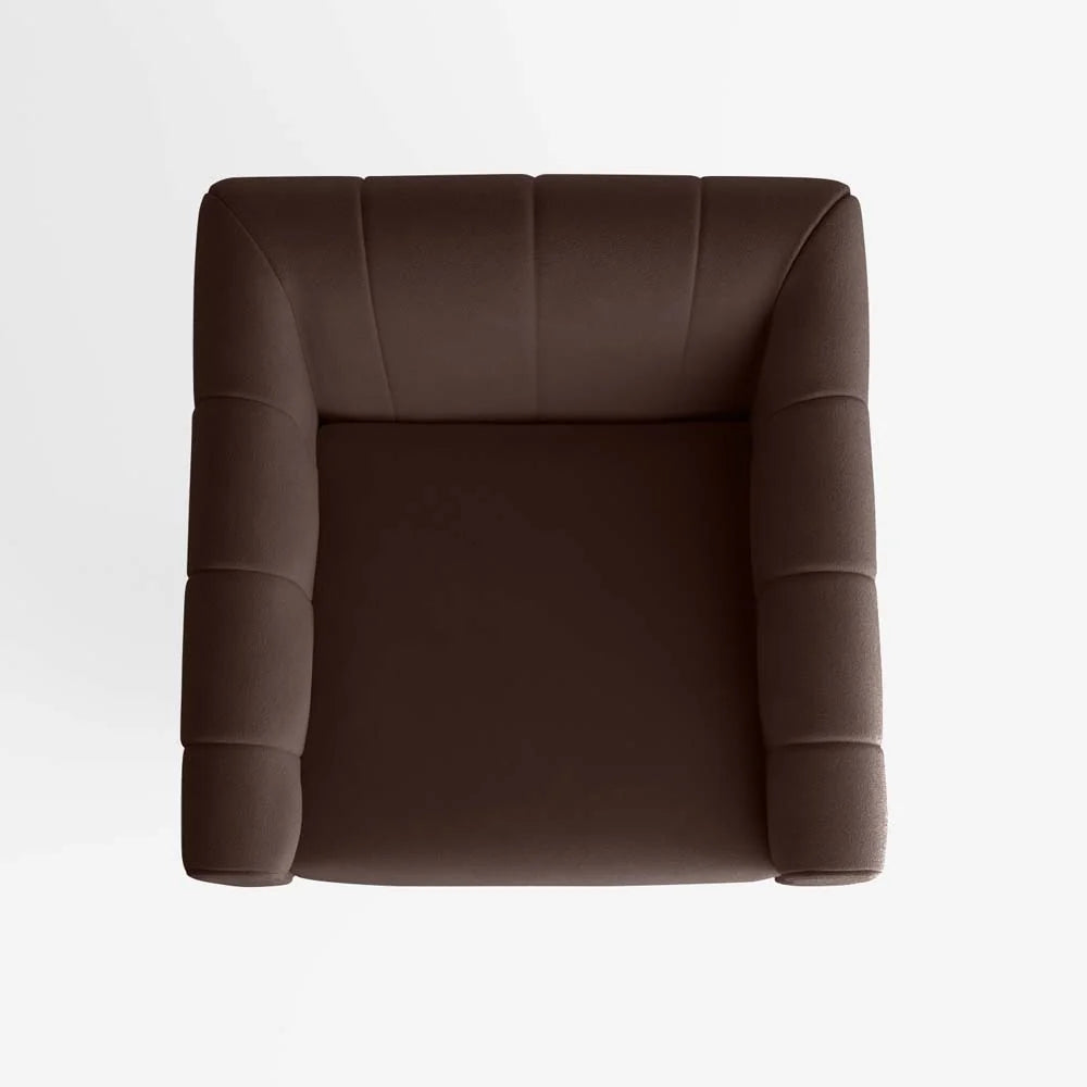 Fauteuil en velours marron