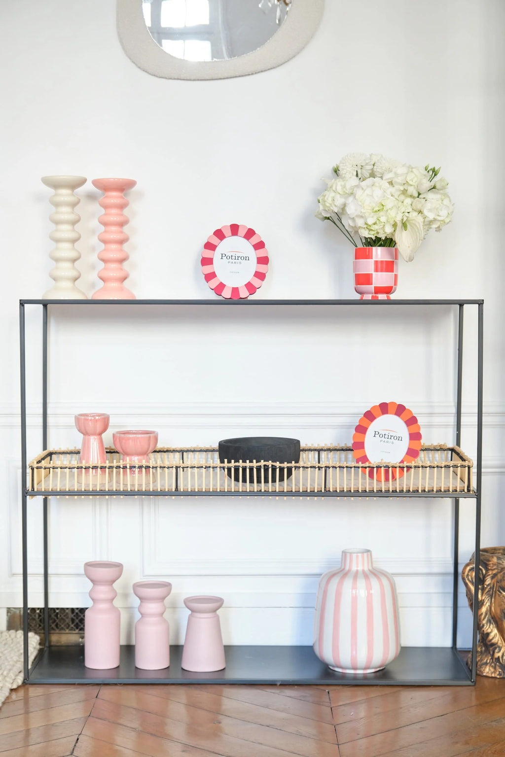 Console en m tal et bambou