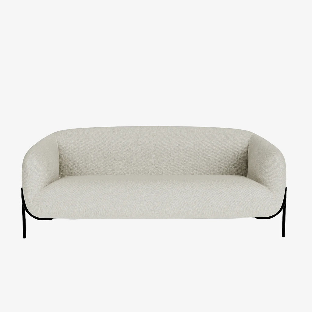 Joyce   Canap  design arrondi tissu chenille blanc