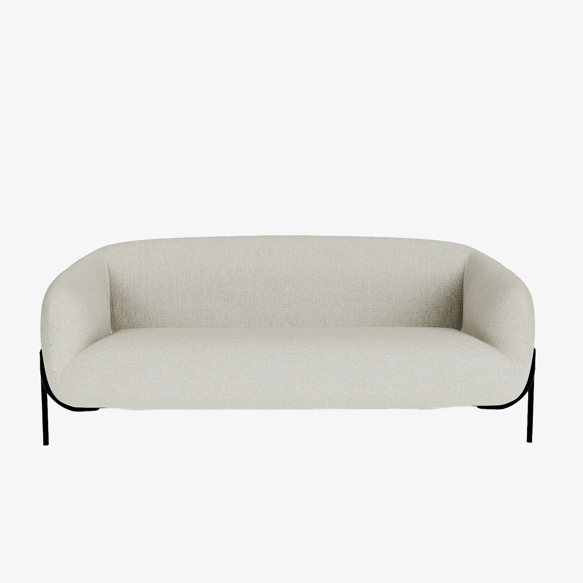 Joyce   Canap  design arrondi tissu chenille blanc