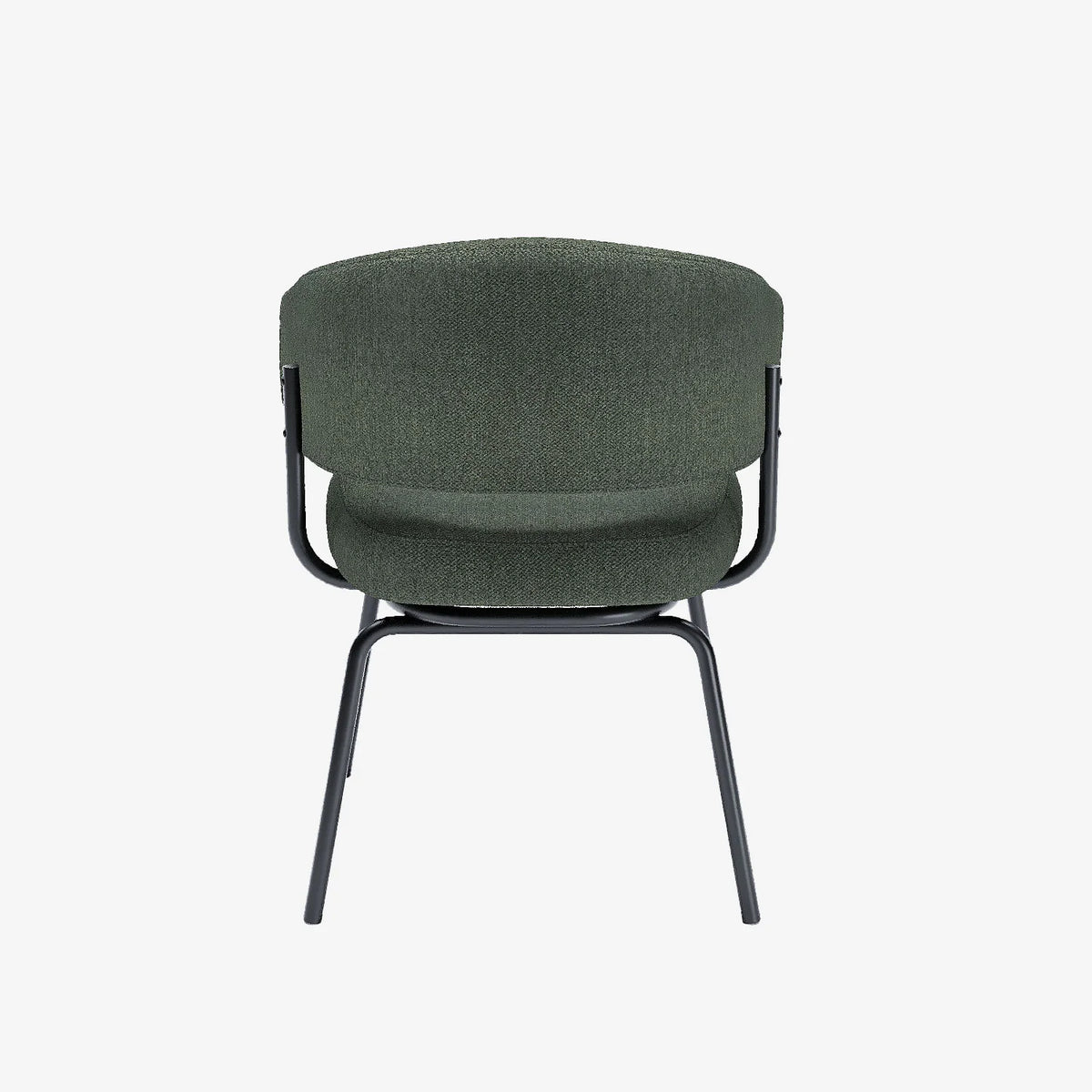 Lot de 2 chaises avec accoudoir tendance en tissu chenille vert Silva
