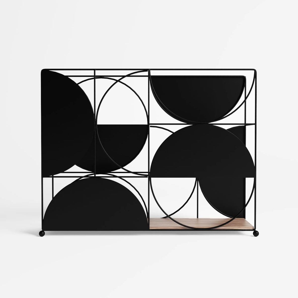 Porte-revues en bois et métal noir