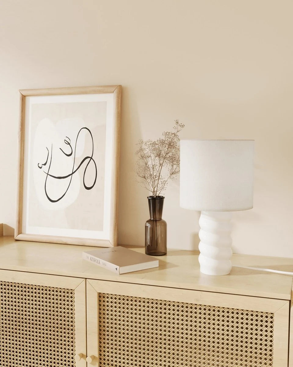 Lampe   poser en c ramique et tissu Montaigne