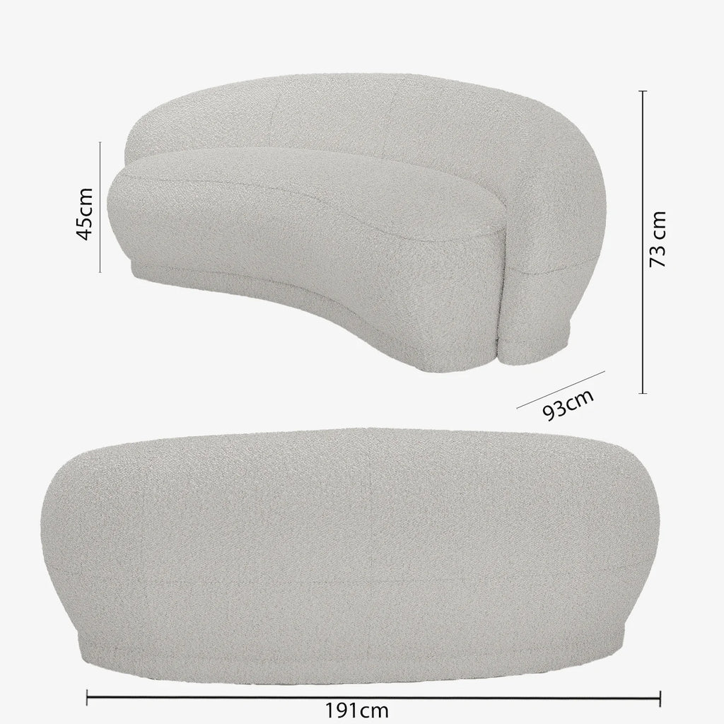 Canap  blanc tissu bouclette Bianca