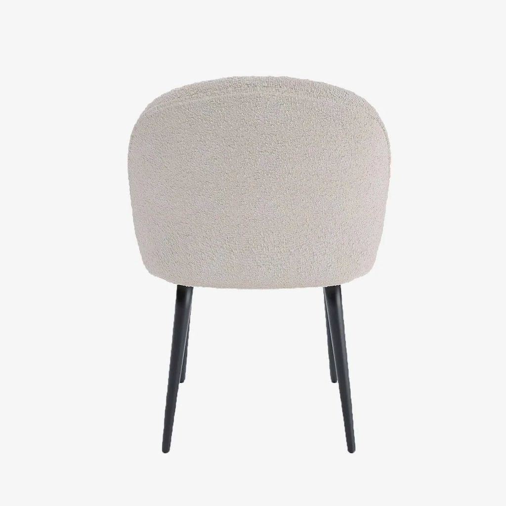 Lot de 2 chaises tissu bouclette & métal noir