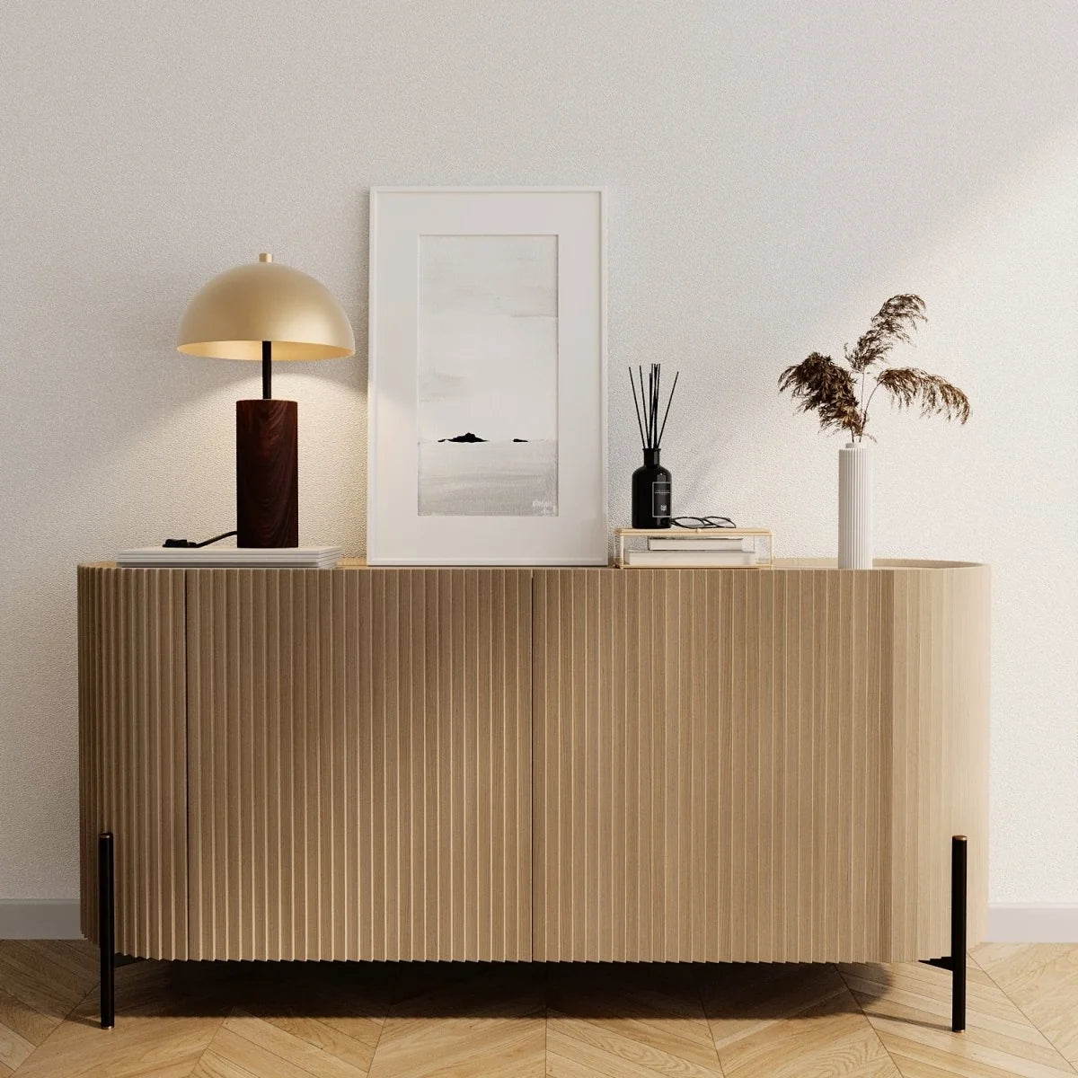 Lampe   poser en bois et m tal