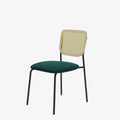 Lot de 2 chaises en rotin et velours vert Juna