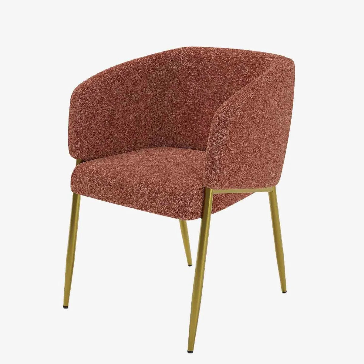 Fauteuil de salle   manger bouclette couleur brique Basile