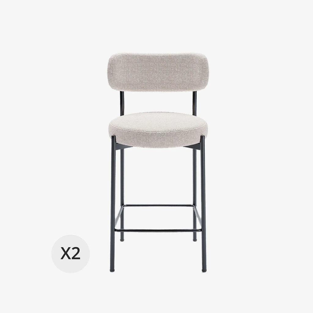 Lot de 2 fauteuils de bar bouclette blanche Lili
