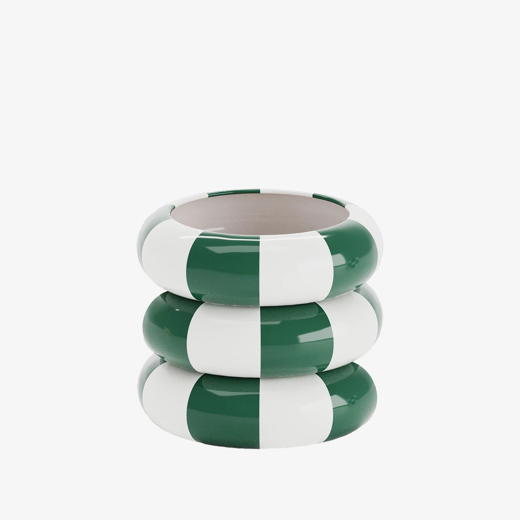 Berlin - Cache-pot de fleurs bou e ray  vert en c ramique