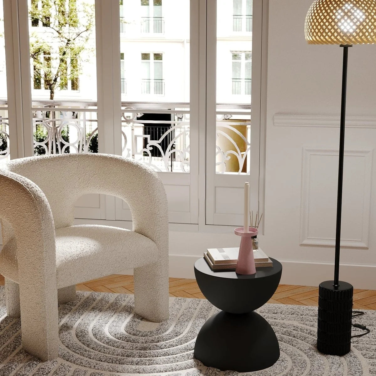 Table d'appoint ronde design en magnésie