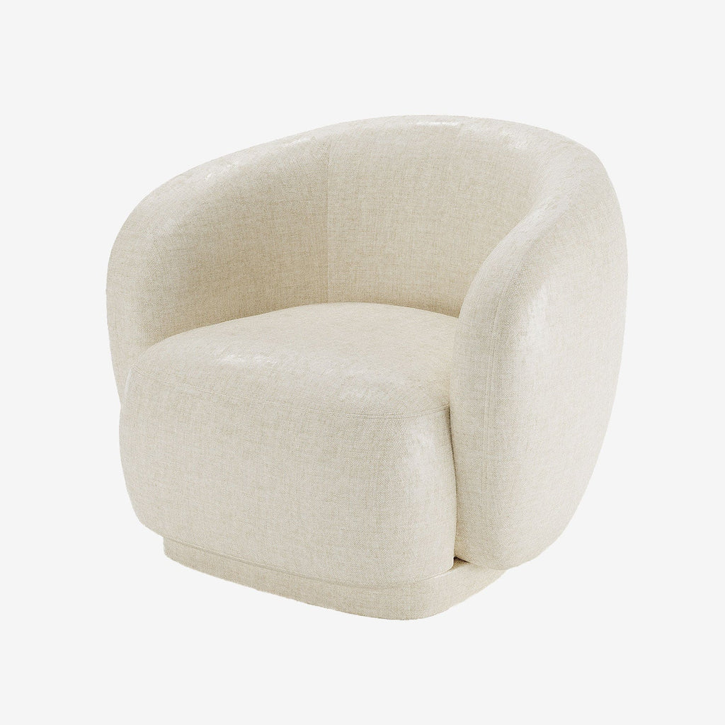 Fauteuil design demi-tonneau en velours vintage cr me Victoria