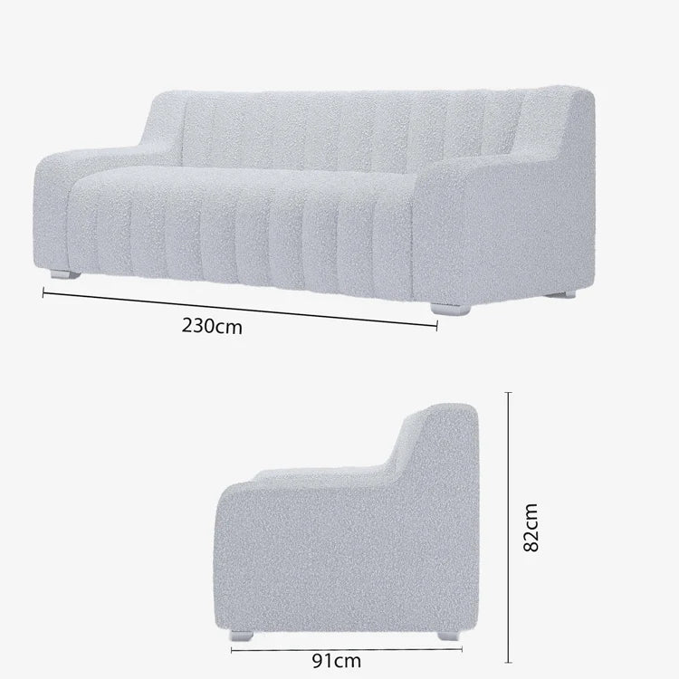Canap  blanc tissu bouclette Garance