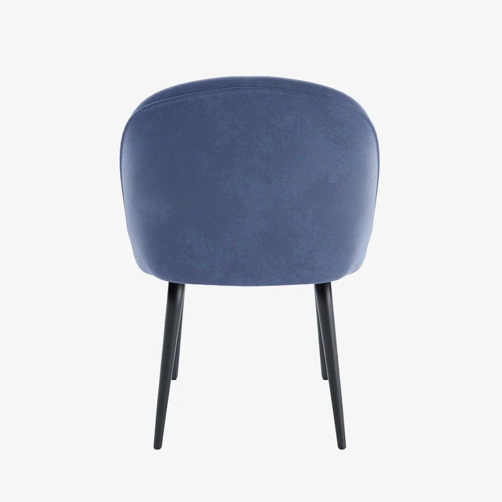 Lot de 2 chaises en velours bleu & m tal noir Nina