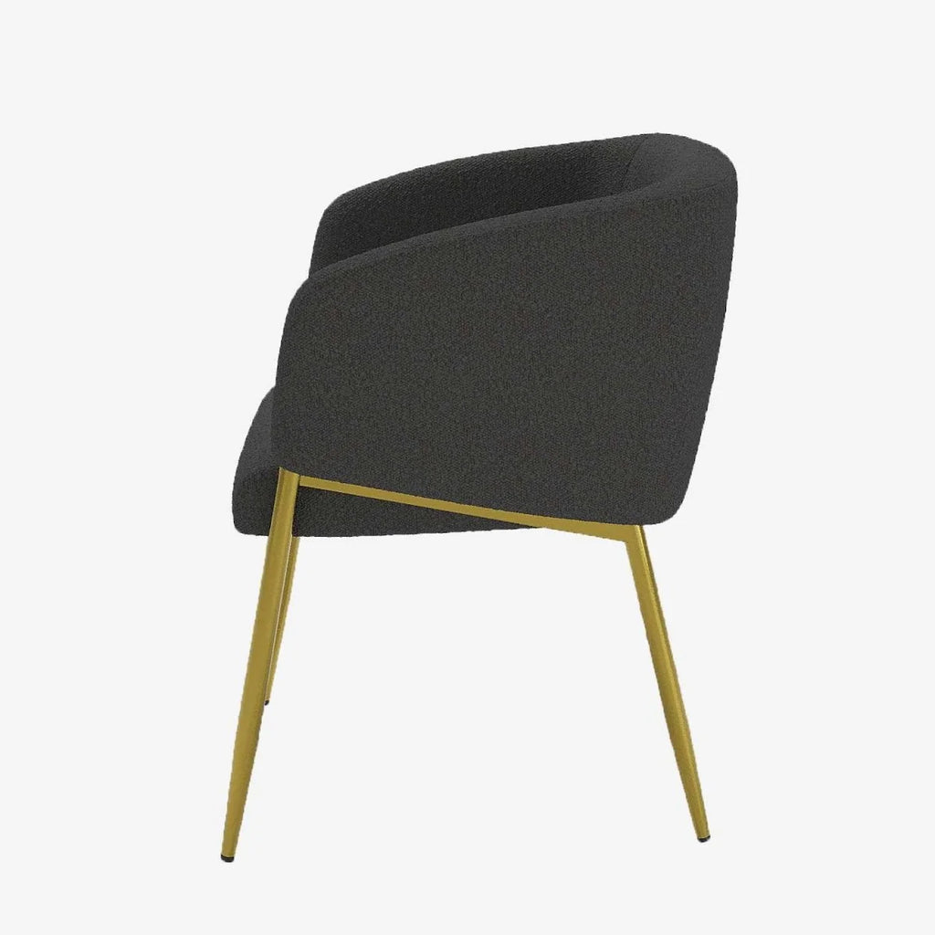 Fauteuil de salle   manger bouclette gris fonc  Basile