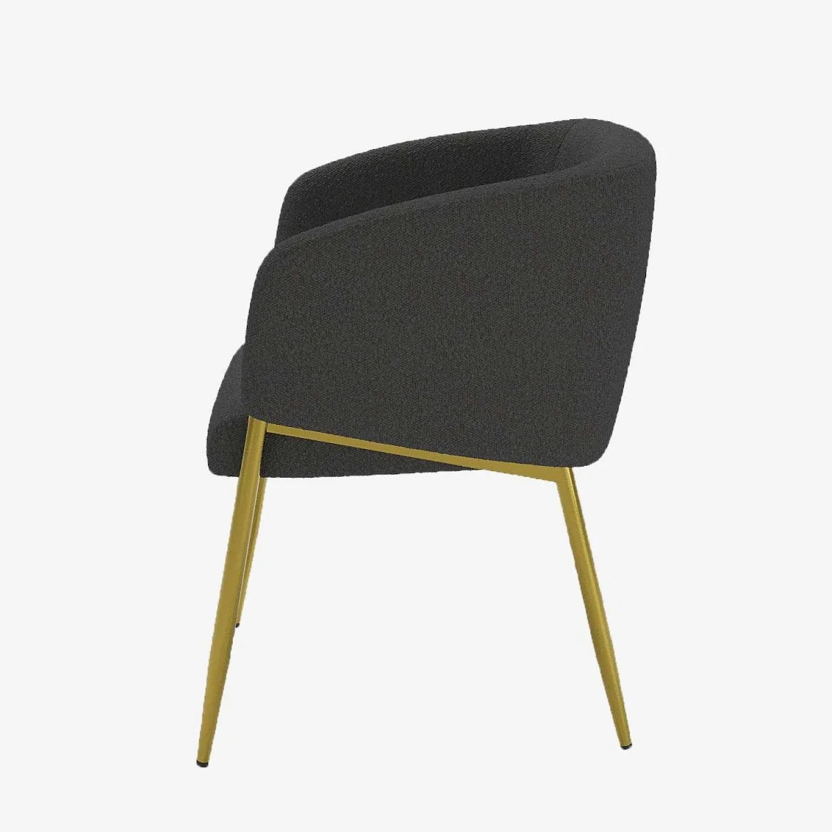 Fauteuil de salle   manger bouclette gris fonc  Basile
