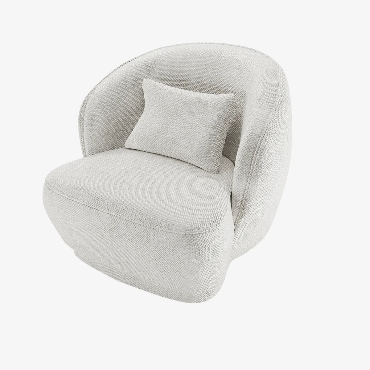 Fauteuil design tissu chenille blanc Pablo