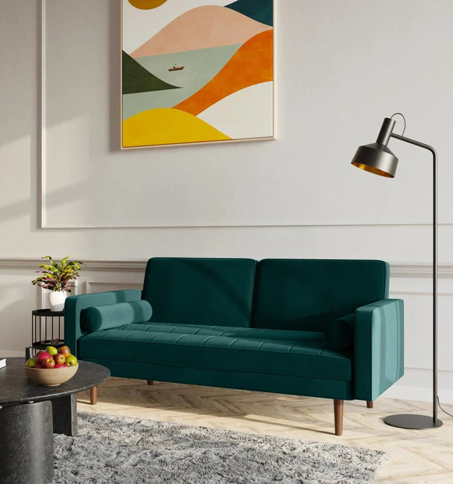 Canapé 2 places velours vert forêt
