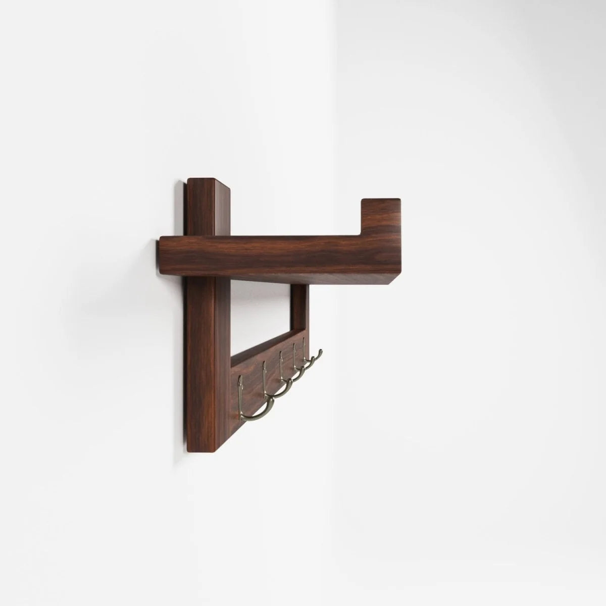 Patère en bois et argent