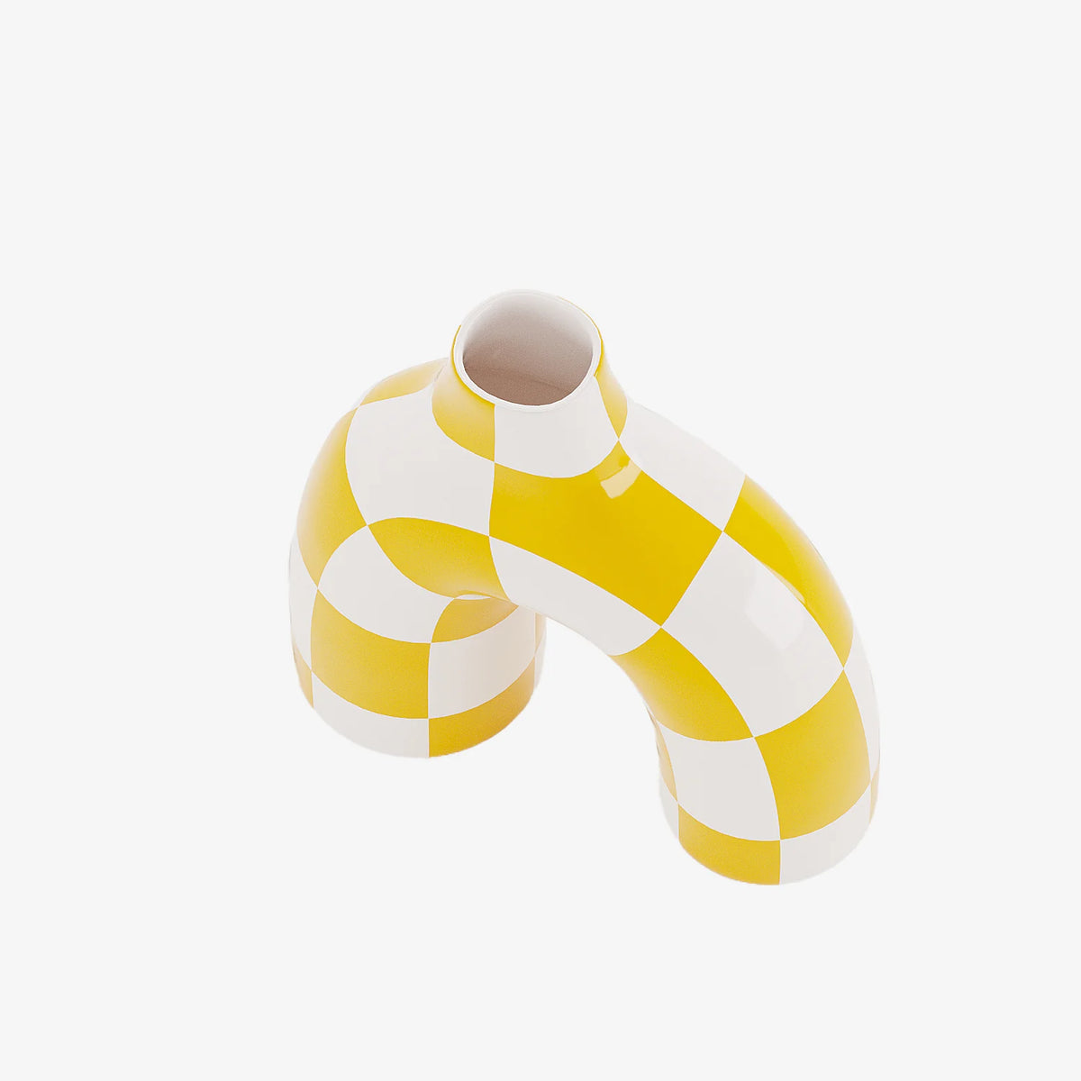Phoenix - Vase art moderne   damier jaune