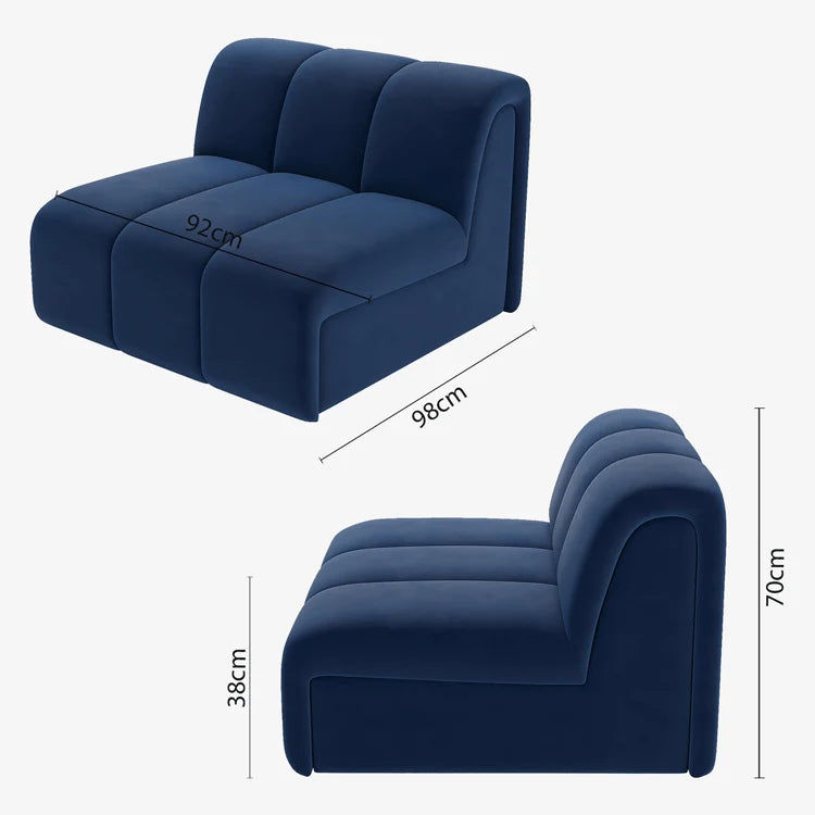 Canap  modulable en velours bleu marine H l ne