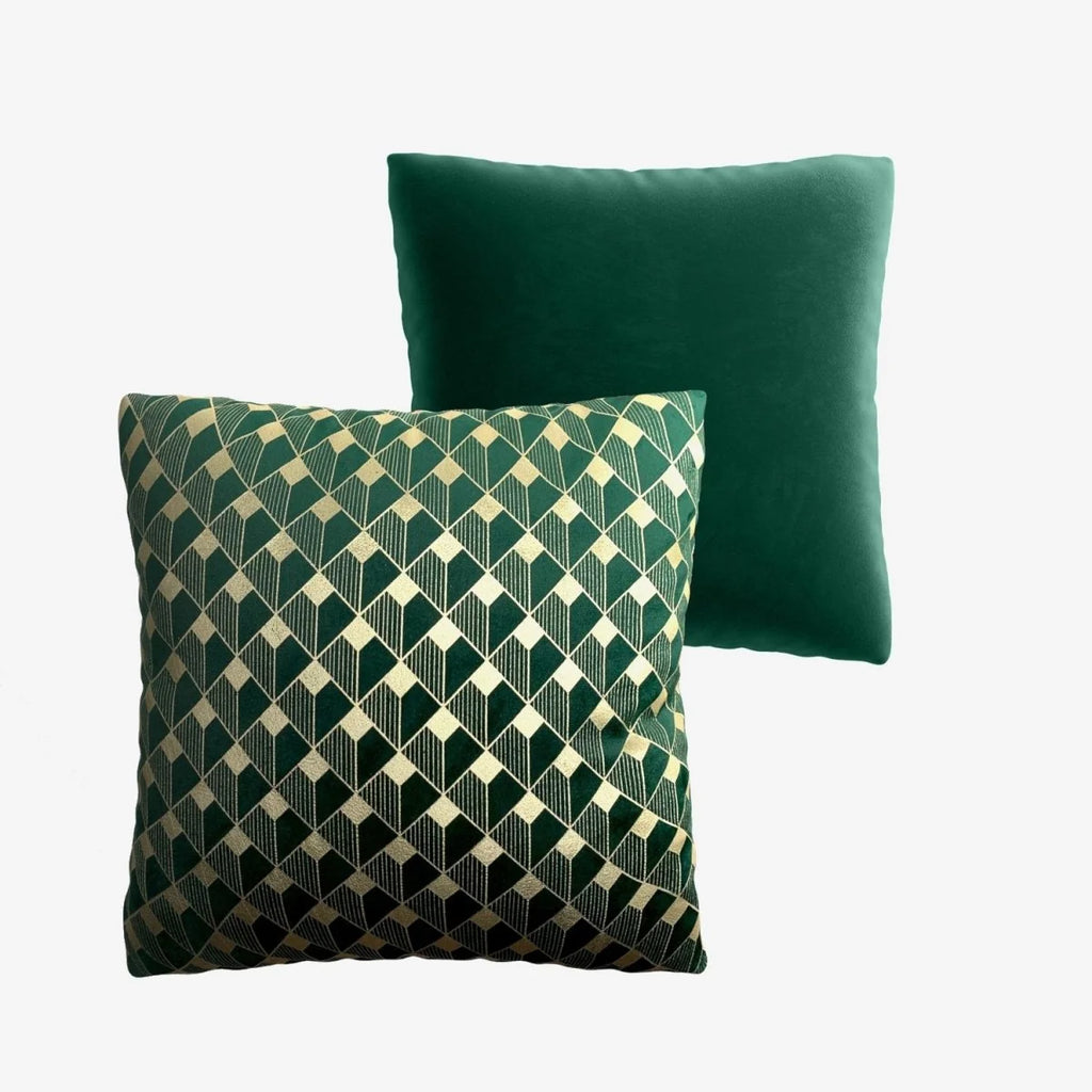 Coussin en velours vert sapin 45x45cm