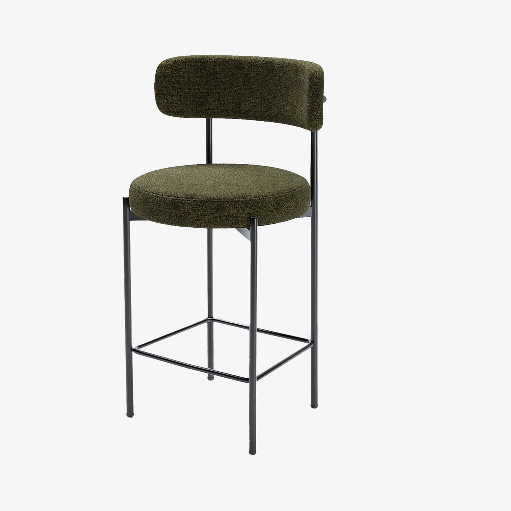 Lot de 2 tabourets de bar velours vert Agathe
