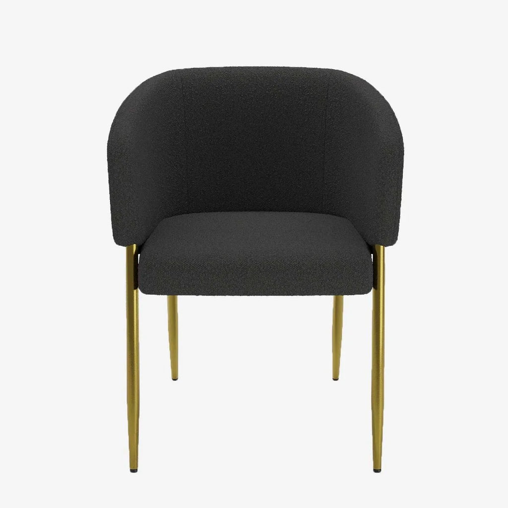 Fauteuil de salle   manger bouclette gris fonc  Basile
