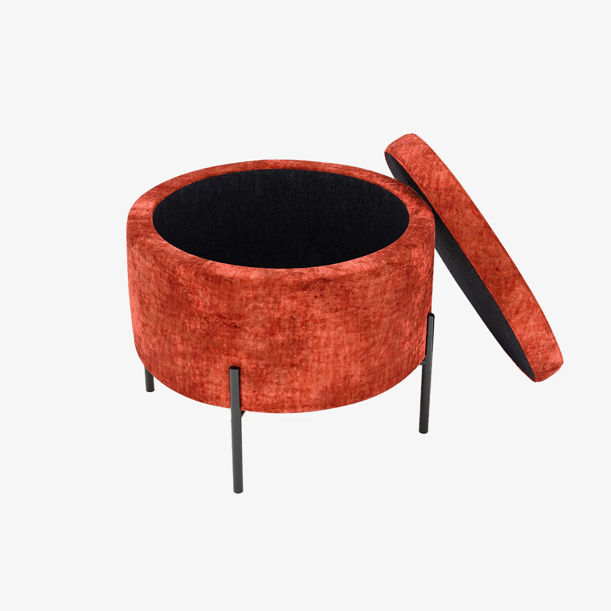 Angelo   Pouf coffre en velours ocre