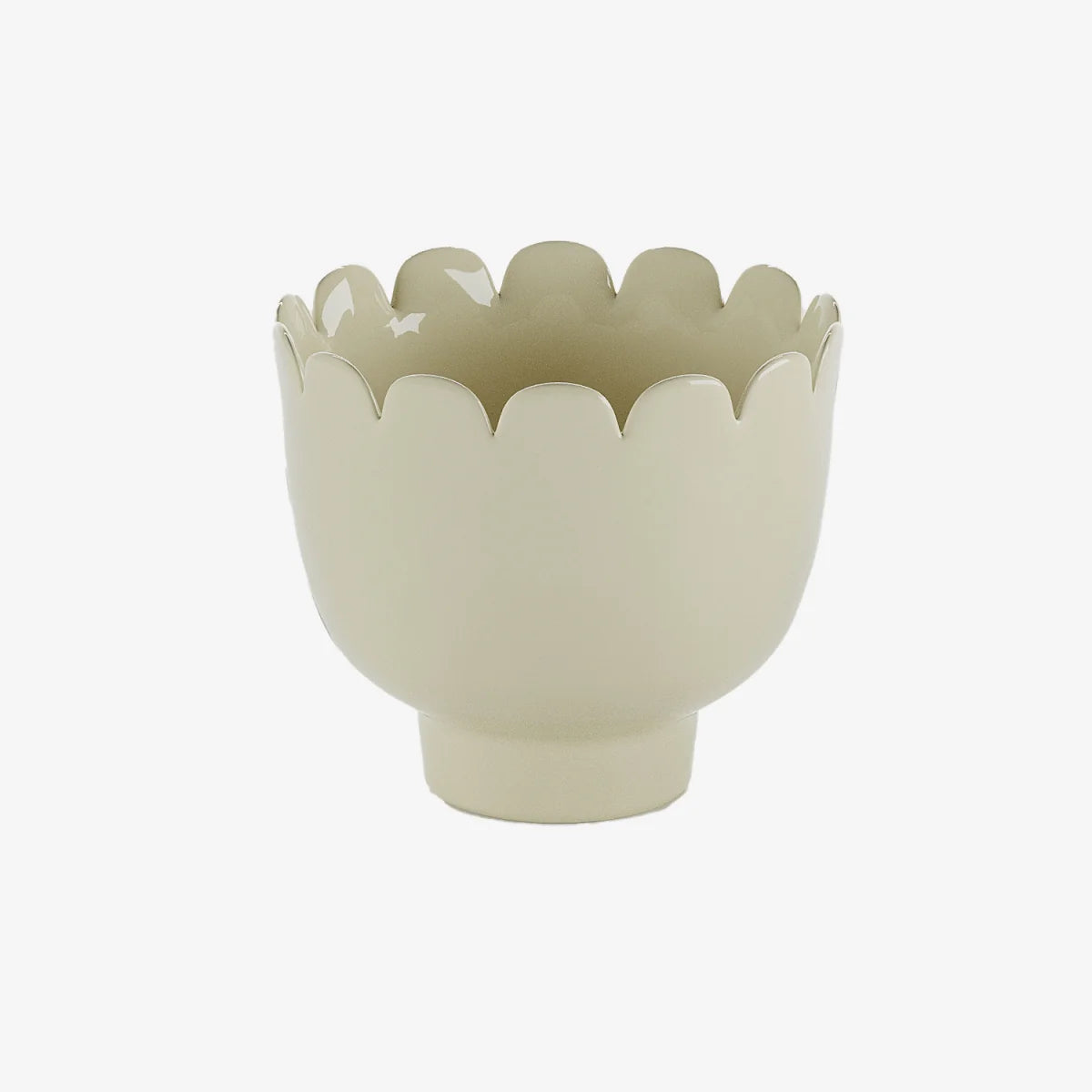 Petit vase forme tulipe en c ramique cr me Marceau